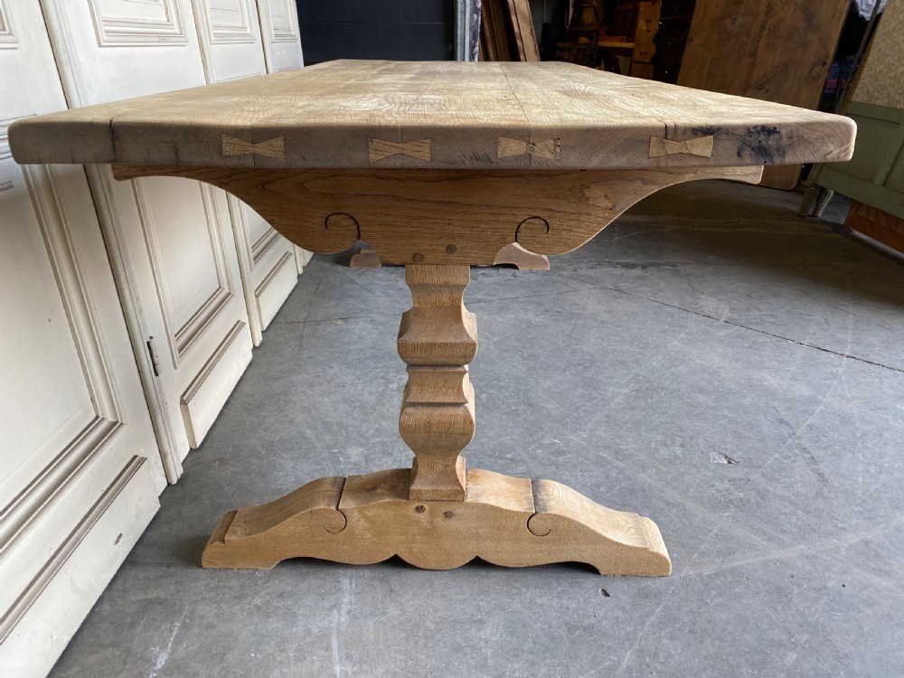 French Bleached Oak Farmhouse Dining Table  View III