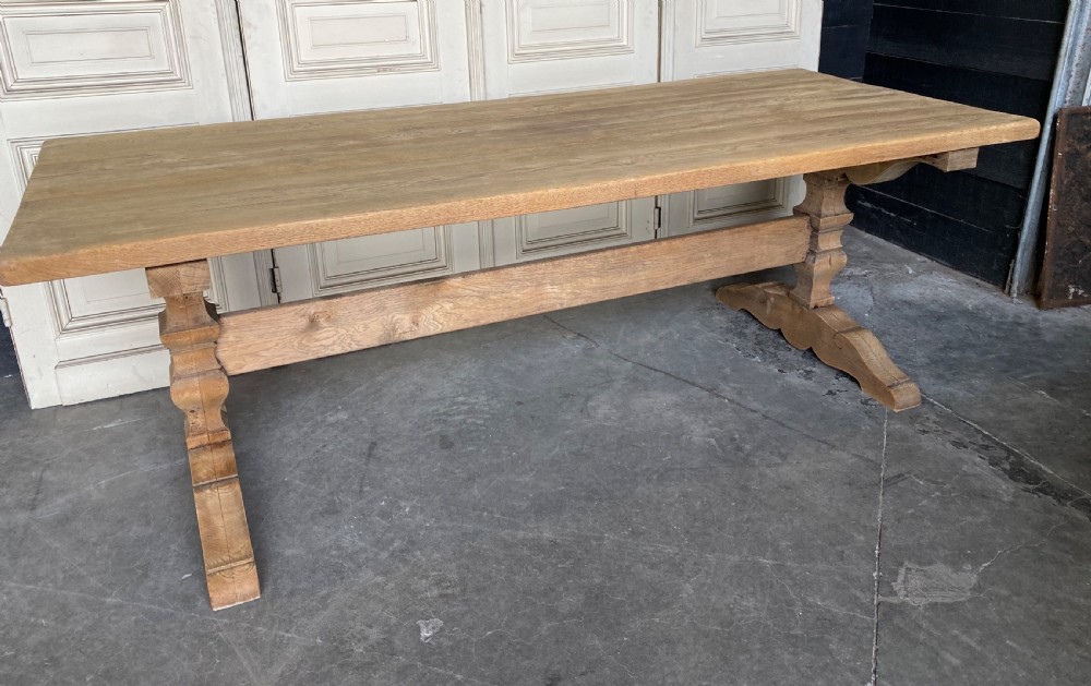 French Bleached Oak Farmhouse Dining Table  View IV