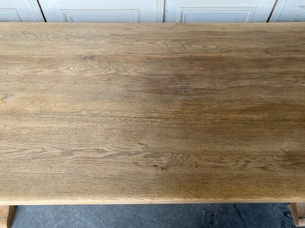French Bleached Oak Farmhouse Dining Table  View V