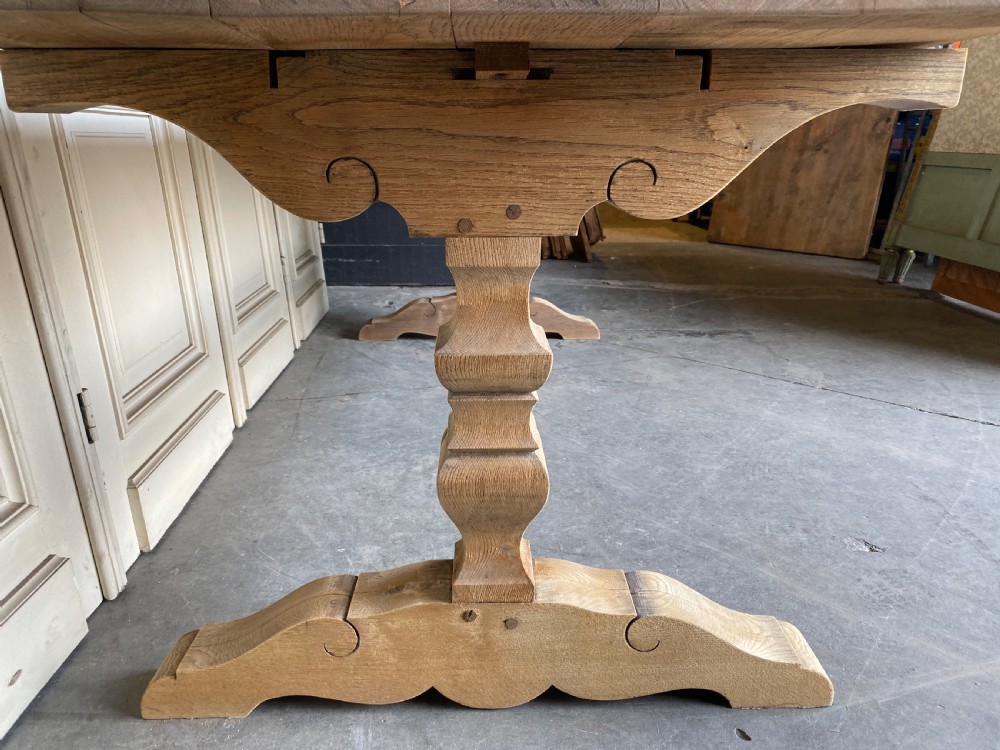 French Bleached Oak Farmhouse Dining Table  View VI