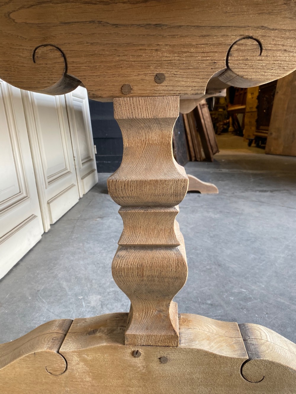 French Bleached Oak Farmhouse Dining Table  View VIII