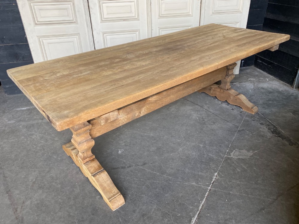 French Bleached Oak Farmhouse Dining Table  View IX