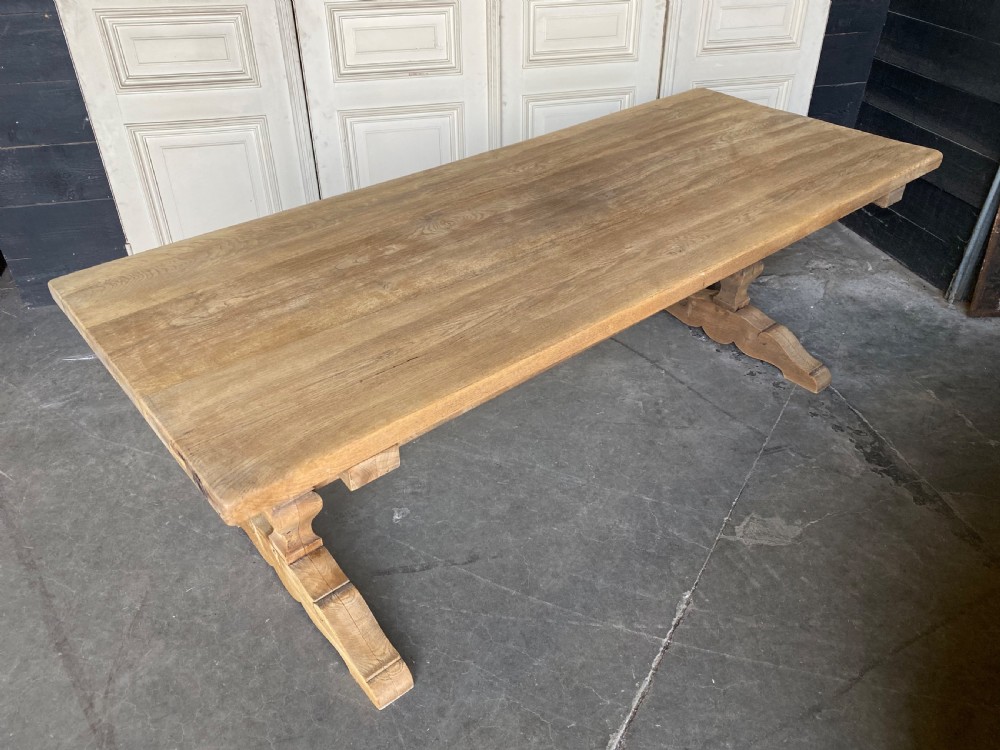 French Bleached Oak Farmhouse Dining Table  View X