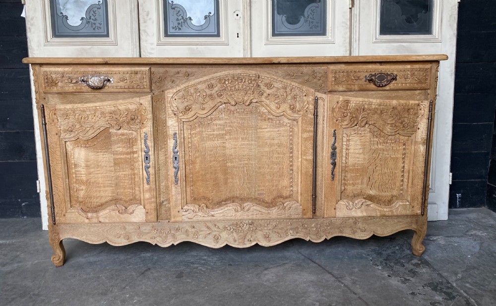 French Bleached Oak Buffet Sideboard  View IV