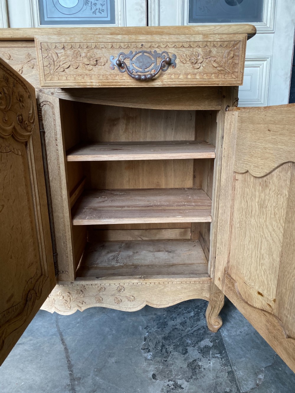 French Bleached Oak Buffet Sideboard  View IX