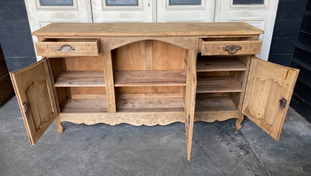 French Bleached Oak Buffet Sideboard  View XI