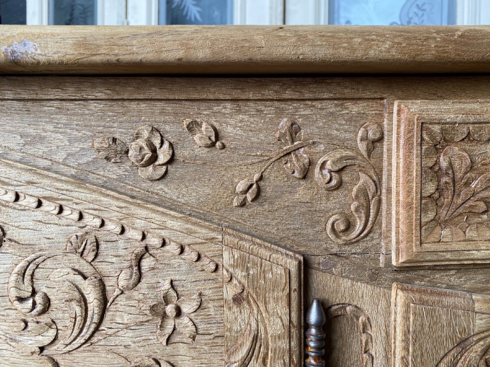 French Bleached Oak Buffet Sideboard  View XXII