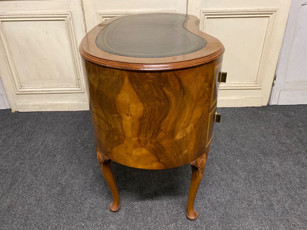 Burr Walnut Kidney Desk View IX