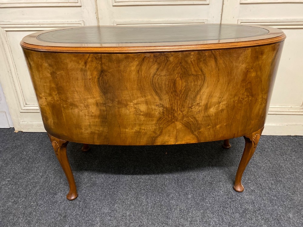 Burr Walnut Kidney Desk View X