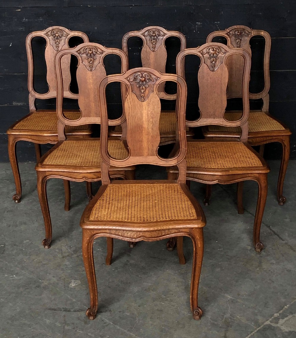 Set 6 French Oak Dining Chairs View IV