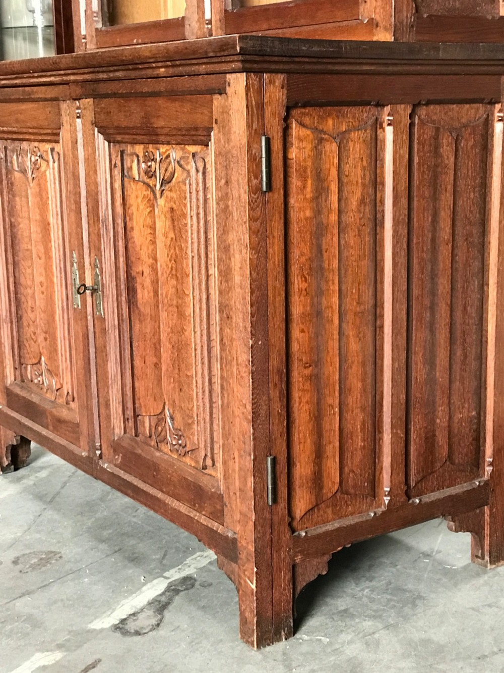French Oak Gothic Bookcase View III