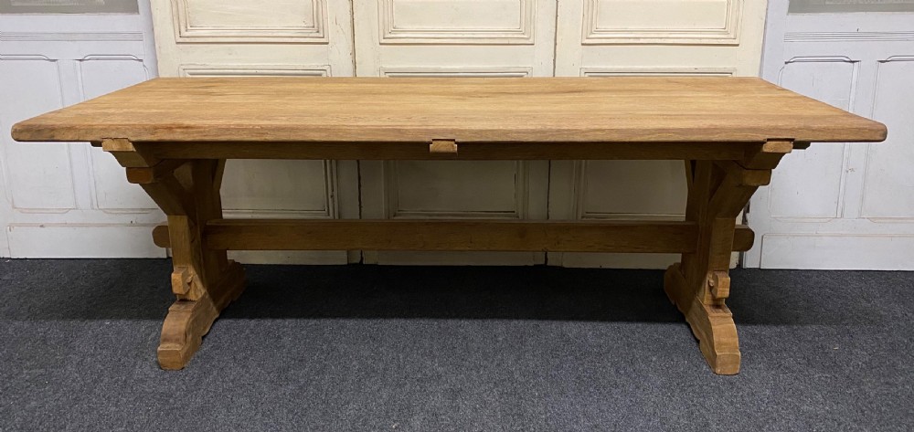 Bleached Oak Farmhouse Dining Table  View IV