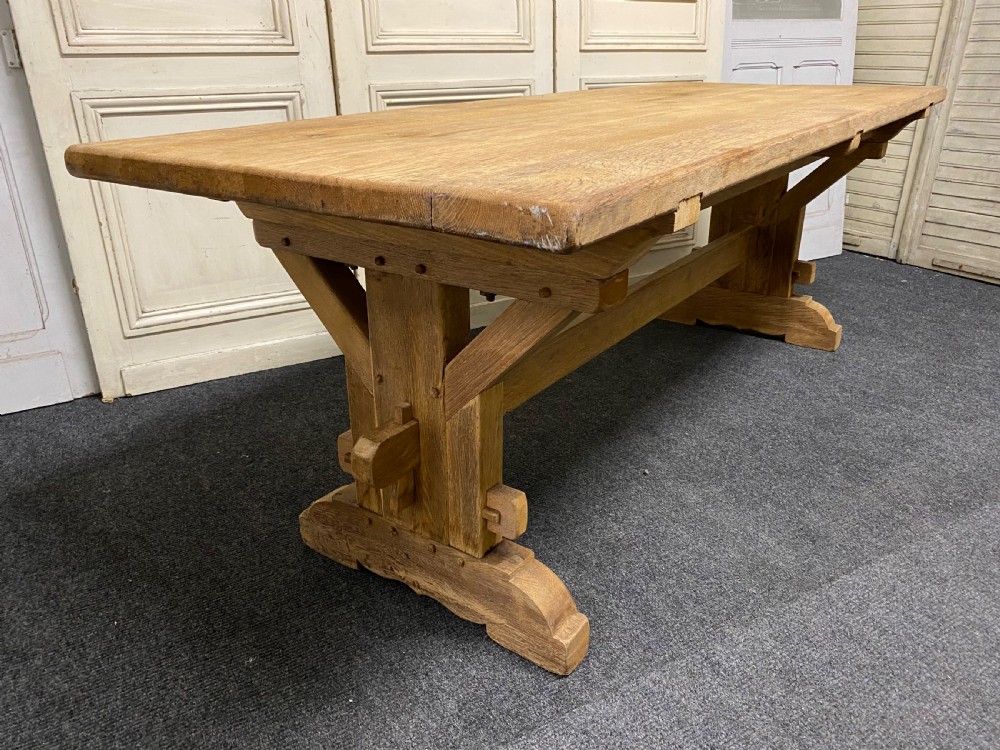Bleached Oak Farmhouse Dining Table  View XII