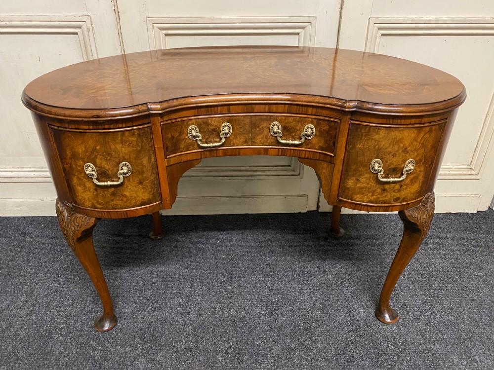 Burr Walnut Kidney Shaped Dressing Table