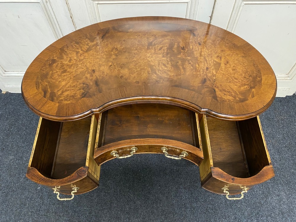Burr Walnut Kidney Shaped Dressing Table View IV