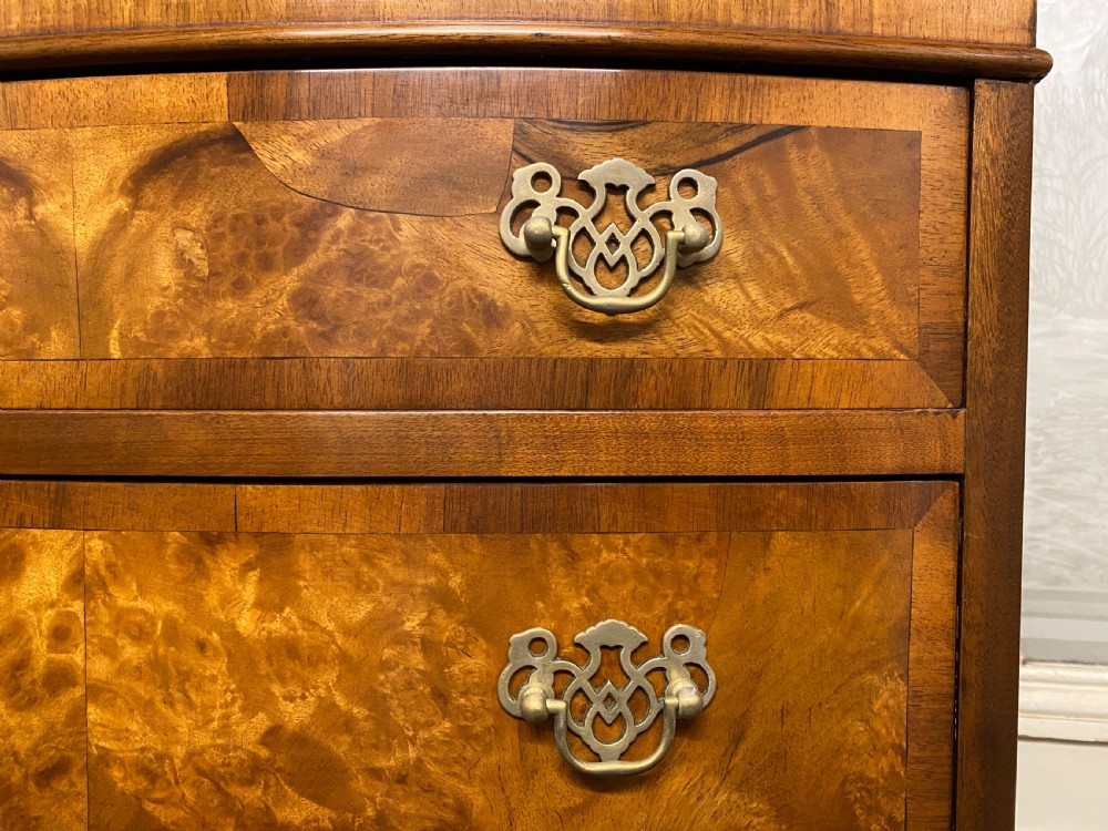 Burr walnut Bow Front Chest on Chest View VI