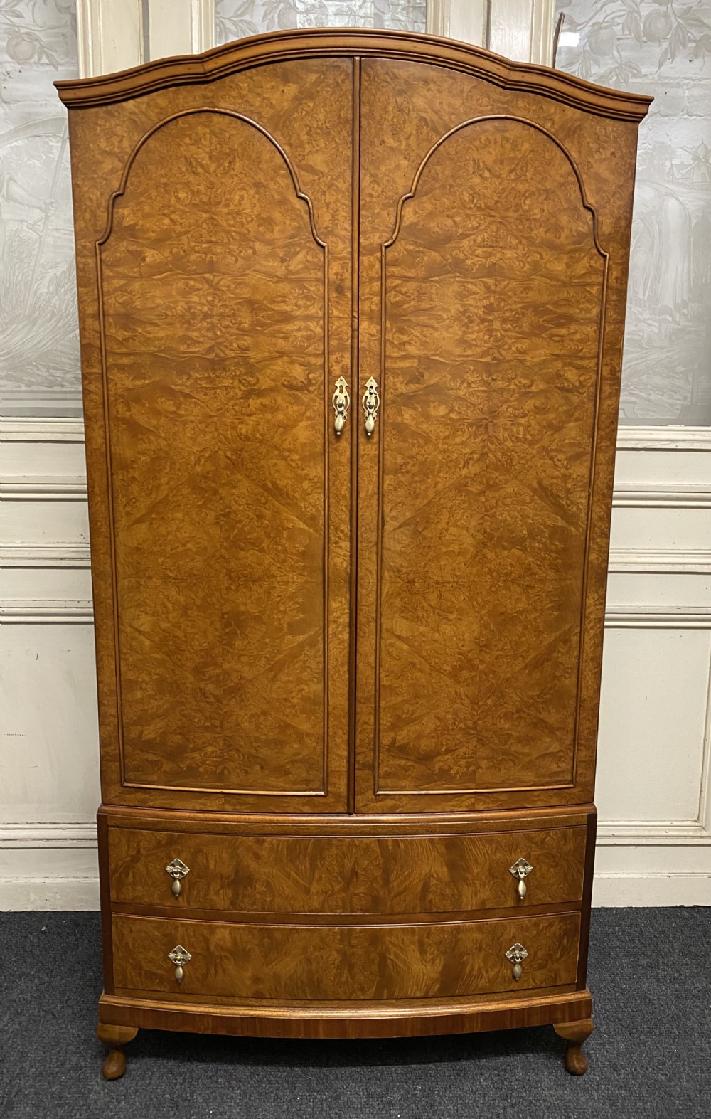 Burr Walnut Queen Anne Wardrobe