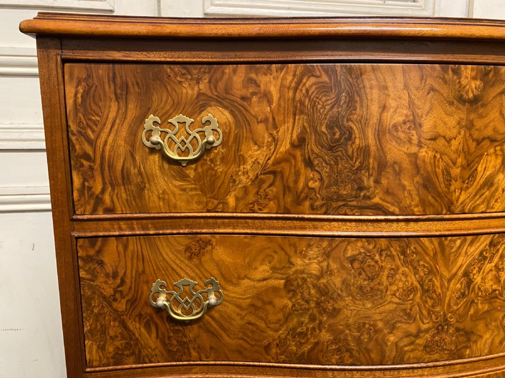 Burr Walnut Serpentine Chest of Drawers View VII