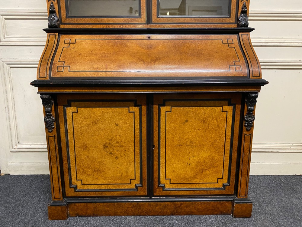 Very Fine Italian Amboyna Bureau Bookcase View V