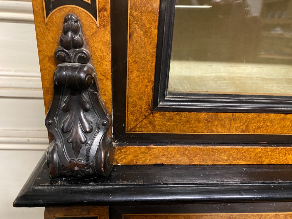 Very Fine Italian Amboyna Bureau Bookcase View XIII