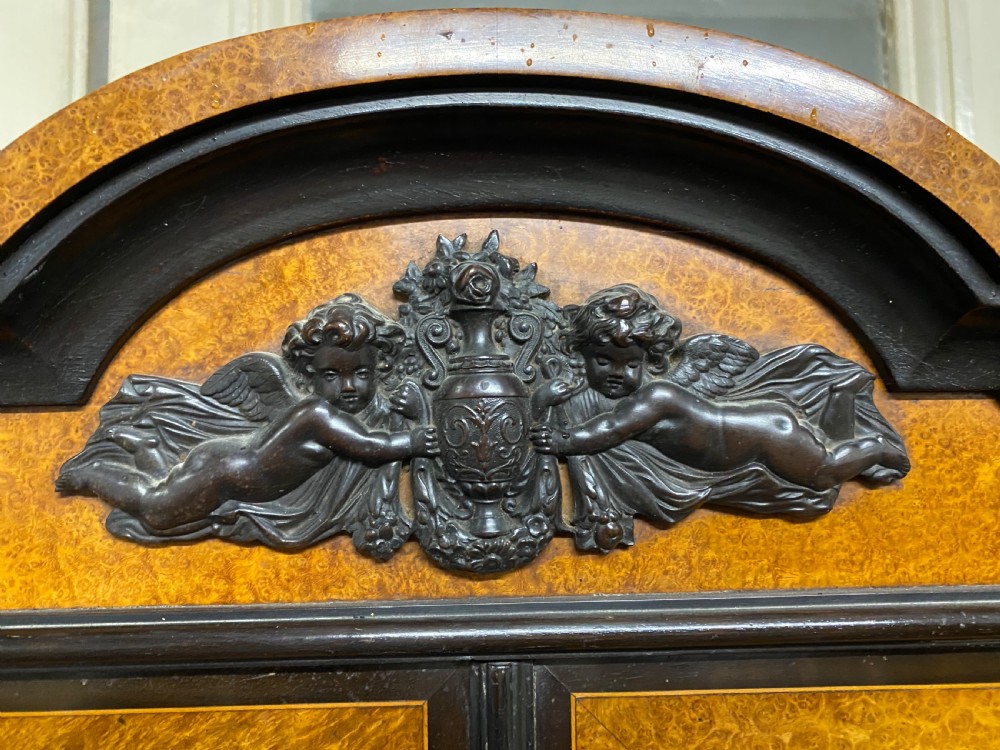Very Fine Italian Amboyna Bureau Bookcase View XVI