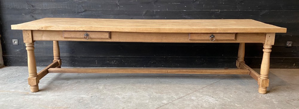 Extra Long Bleached French Oak Farmhouse Table View III