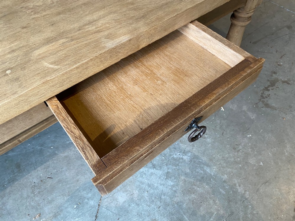 Extra Long Bleached French Oak Farmhouse Table View V