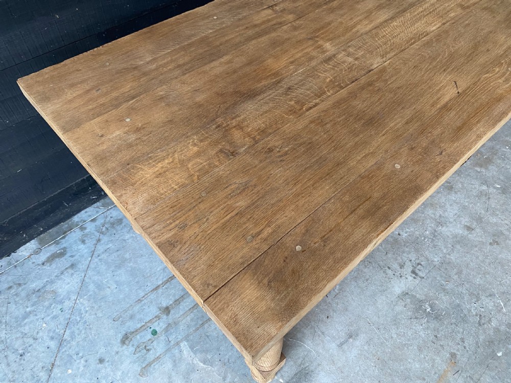 Extra Long Bleached French Oak Farmhouse Table View VII