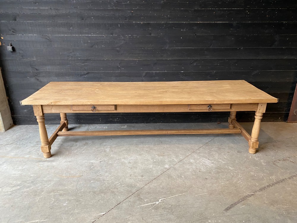 Extra Long Bleached French Oak Farmhouse Table View IX