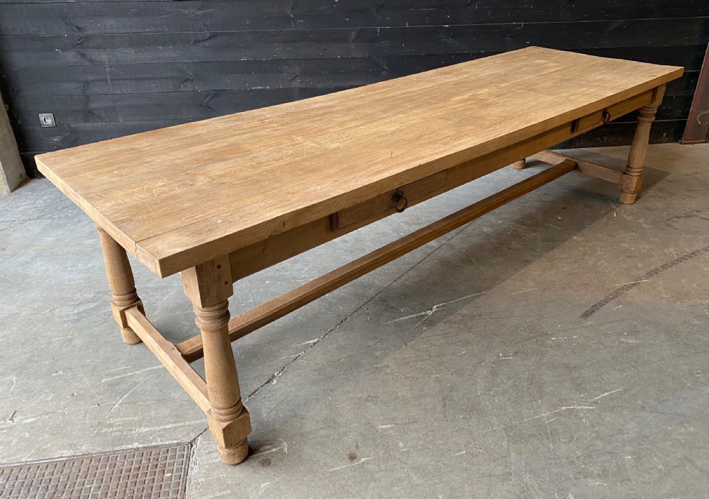 Extra Long Bleached French Oak Farmhouse Table View X