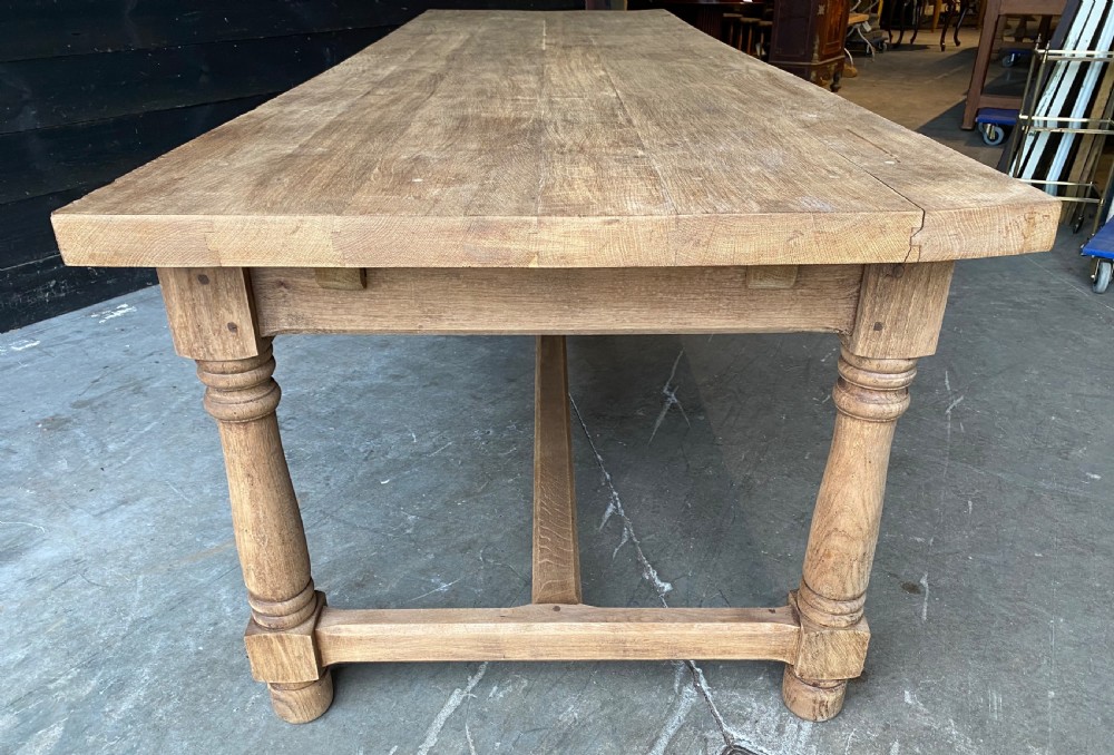 Extra Long Bleached French Oak Farmhouse Table View XIII