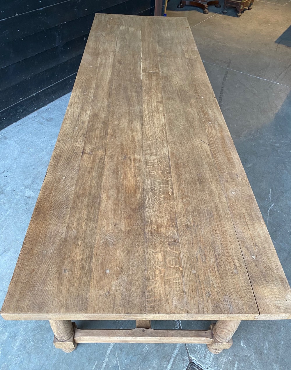 Extra Long Bleached French Oak Farmhouse Table View XIV