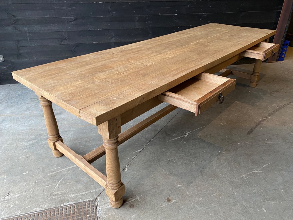 Extra Long Bleached French Oak Farmhouse Table View XVI