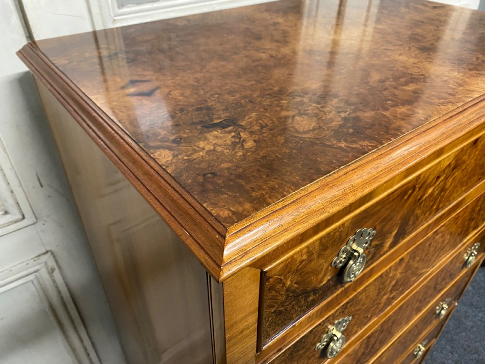 Burr Walnut 6 Drawer Chest  View XI