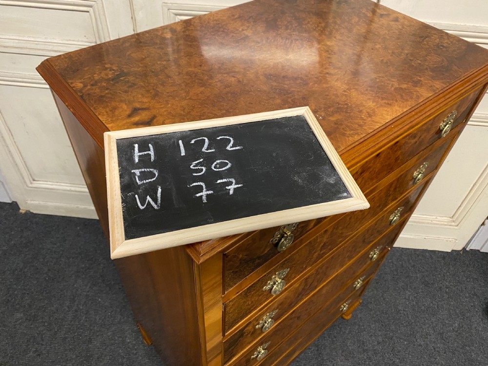 Burr Walnut 6 Drawer Chest  View XIII