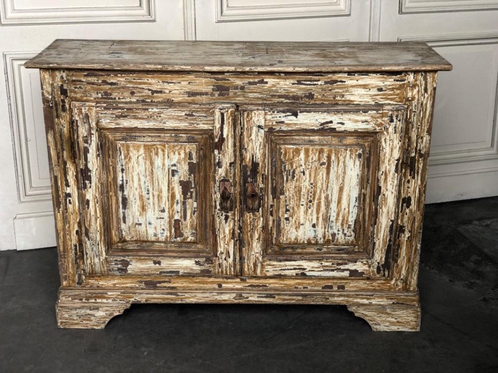 French original scraped paint cabinet