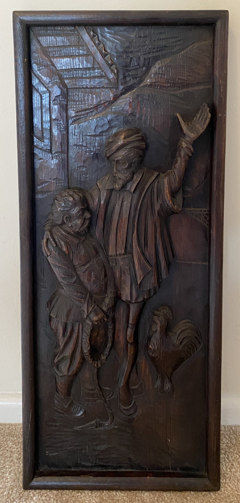 Carved Oak Wall Panel
