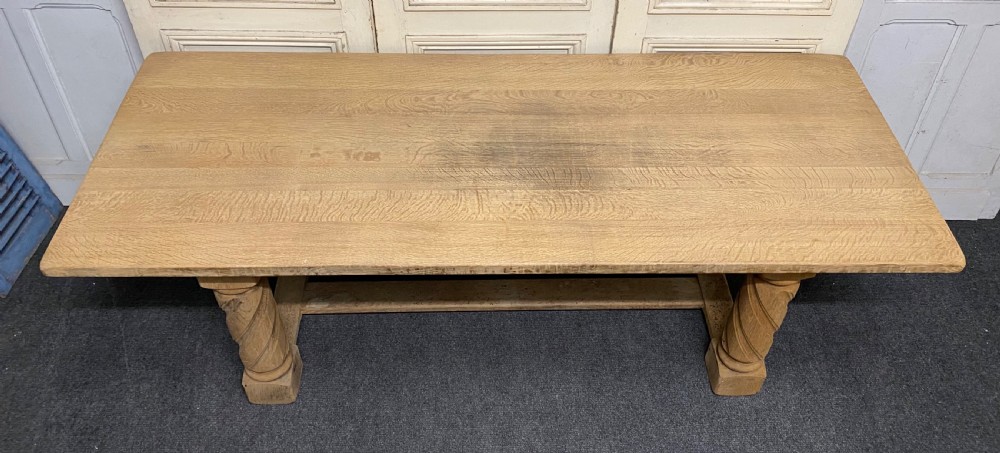 French Bleached Oak Farmhouse Table View II