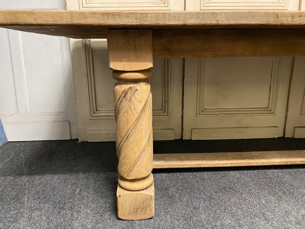 French Bleached Oak Farmhouse Table View IV