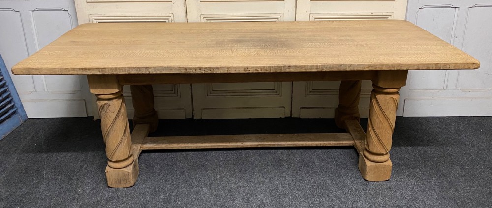 French Bleached Oak Farmhouse Table View VI