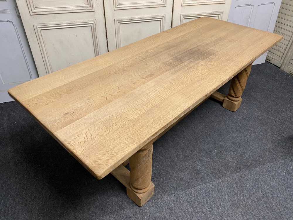 French Bleached Oak Farmhouse Table View VII