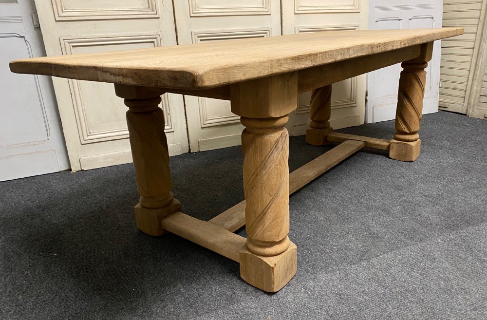 French Bleached Oak Farmhouse Table View XI