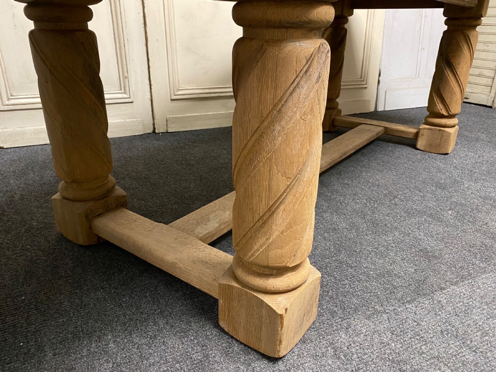 French Bleached Oak Farmhouse Table View XIII