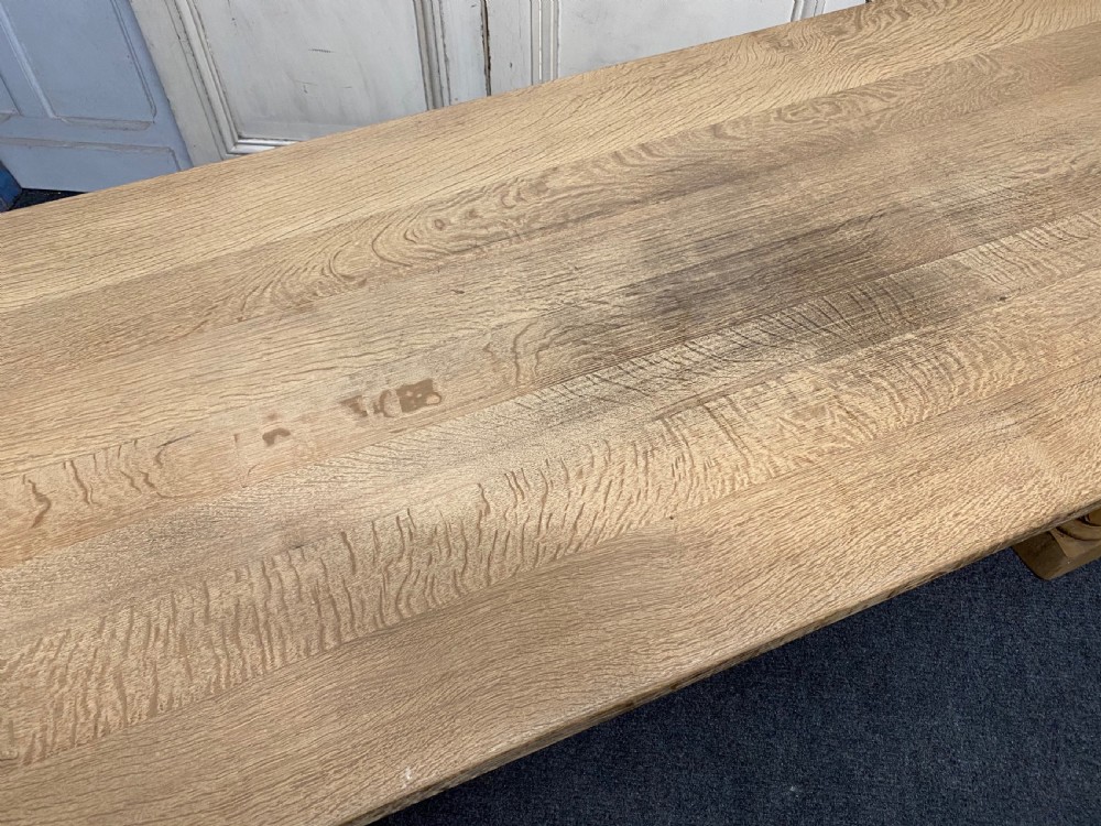 French Bleached Oak Farmhouse Table View XV
