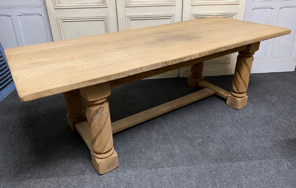 French Bleached Oak Farmhouse Table View XVII