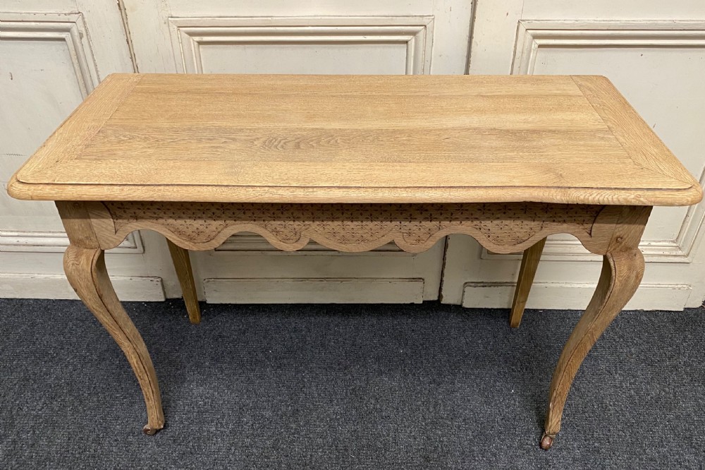 Pair French Bleached Oak Console Tables View X