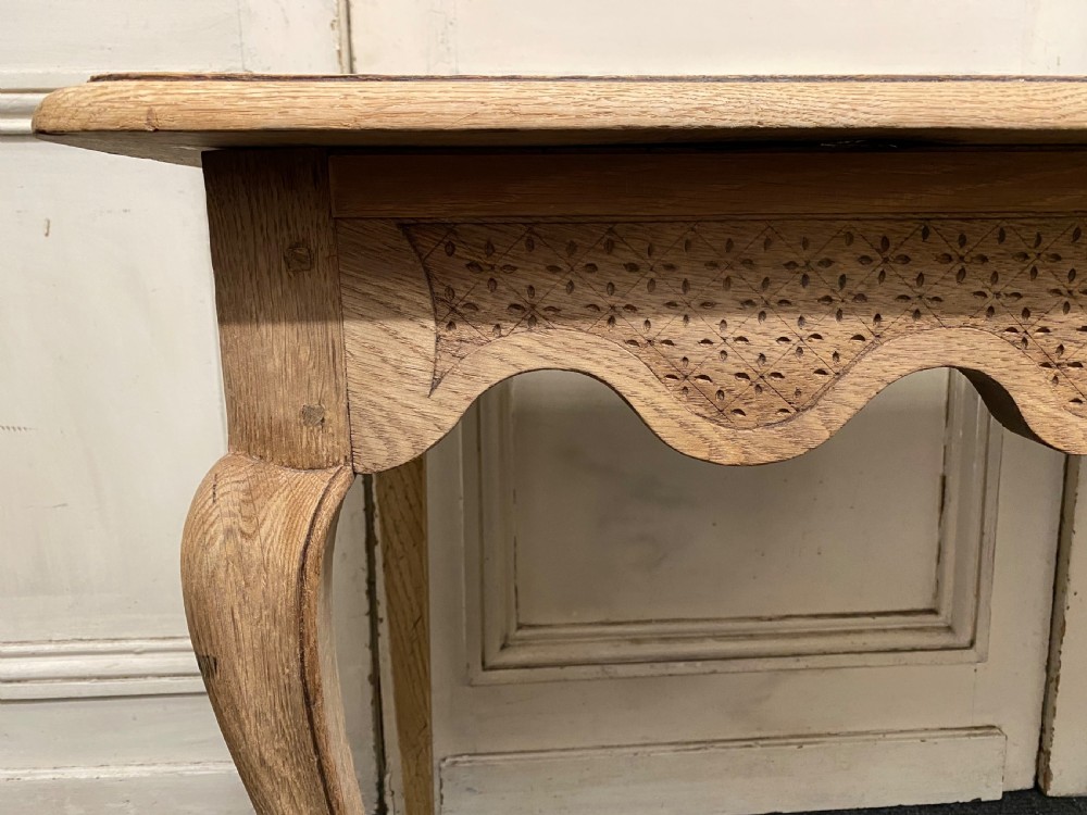 Pair French Bleached Oak Console Tables View XI