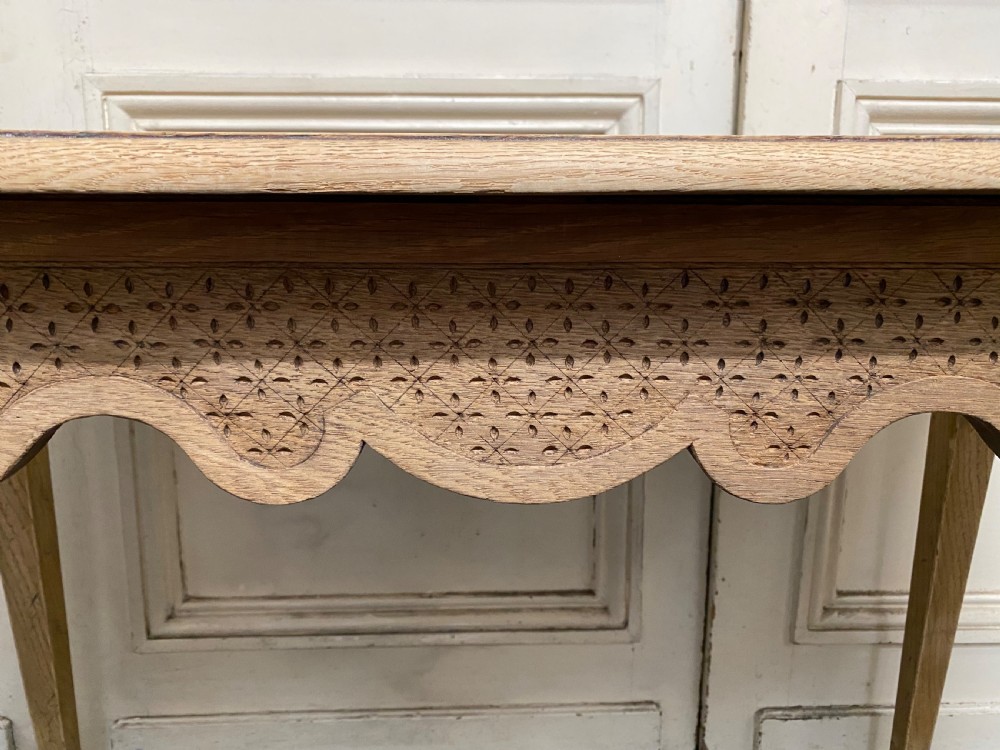 Pair French Bleached Oak Console Tables View XII