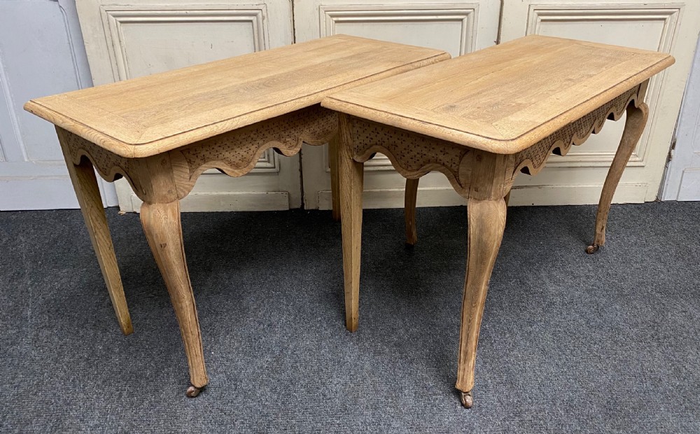 Pair French Bleached Oak Console Tables View XXII