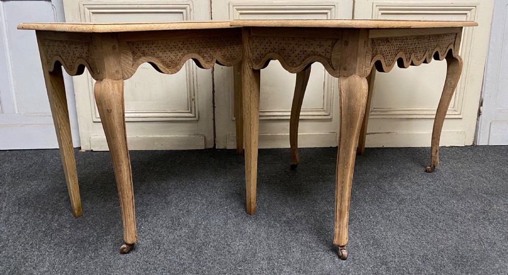 Pair French Bleached Oak Console Tables View XXIII
